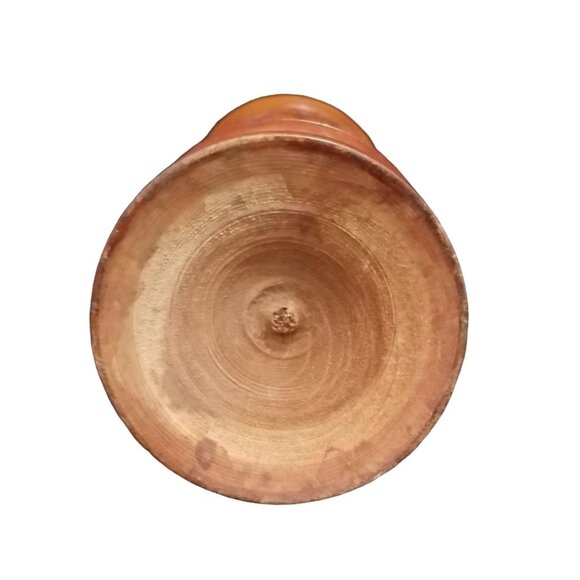 Hand-Carved Vintage Wooden Vase With Bird & Floral Design - Picture 4 of 10